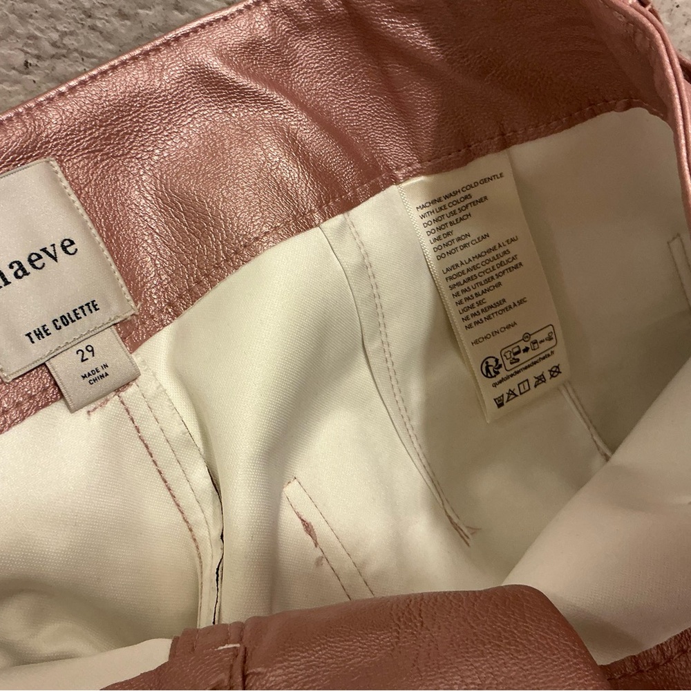NWOT Anthropologie  Maeve Cropped Wide Leg Pants Metallic Faux-Leather size 29 - Picture 7 of 7